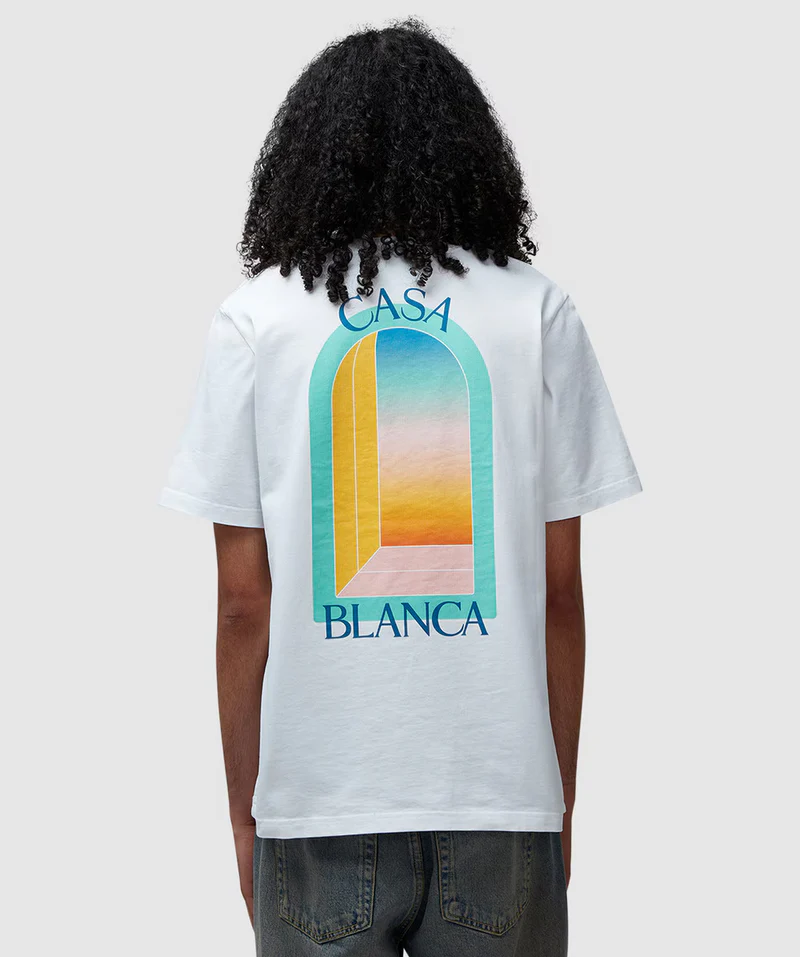 Casablanca Arch Gradient T Shirt White/Blue