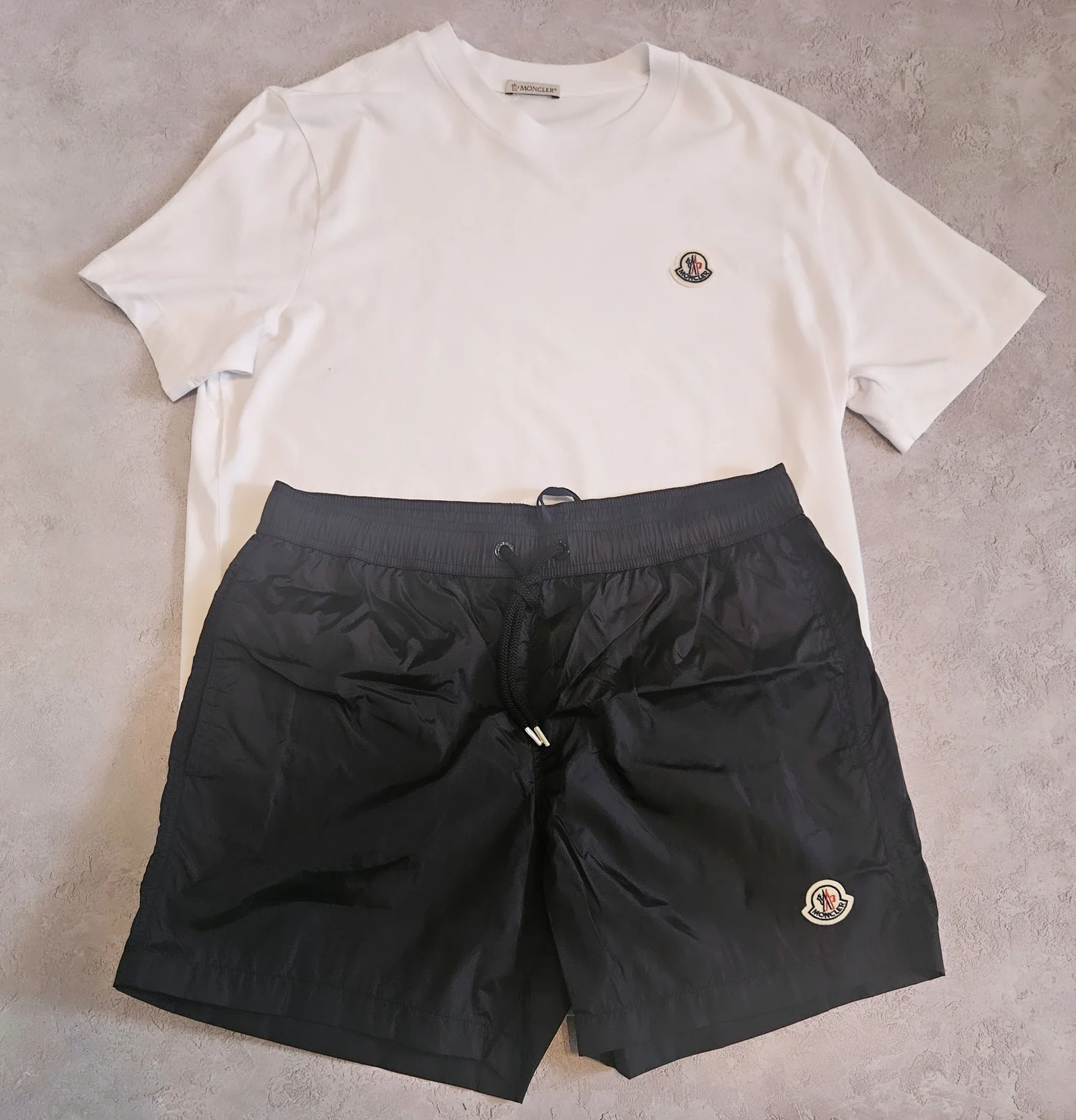 Moncler Logo Swim Shorts Set Navy/White