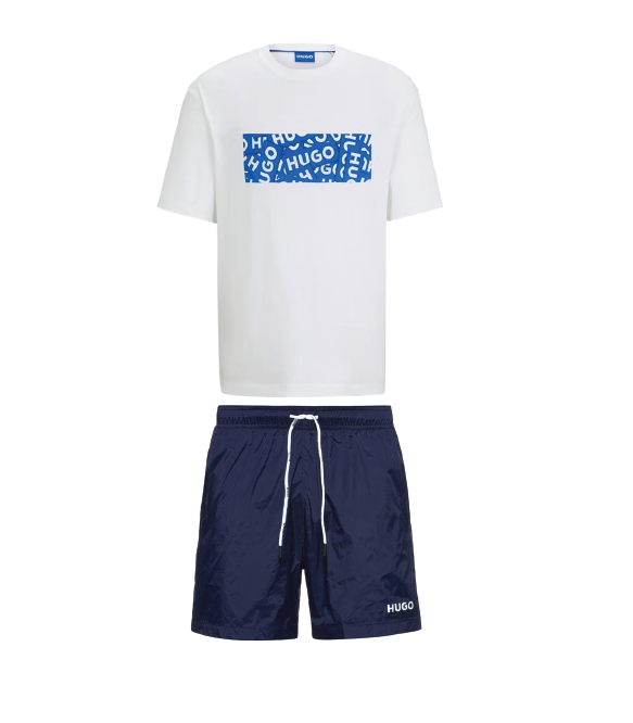 Hugo Boss Nalayo Logo Shorts Set White