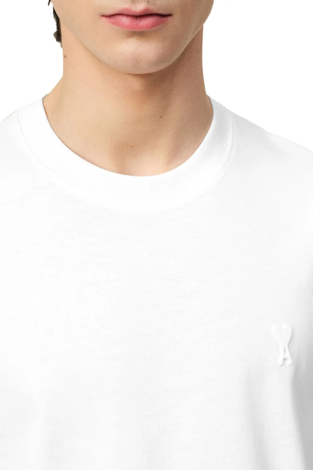 Ami Paris Embossed Logo T Shirt Off White