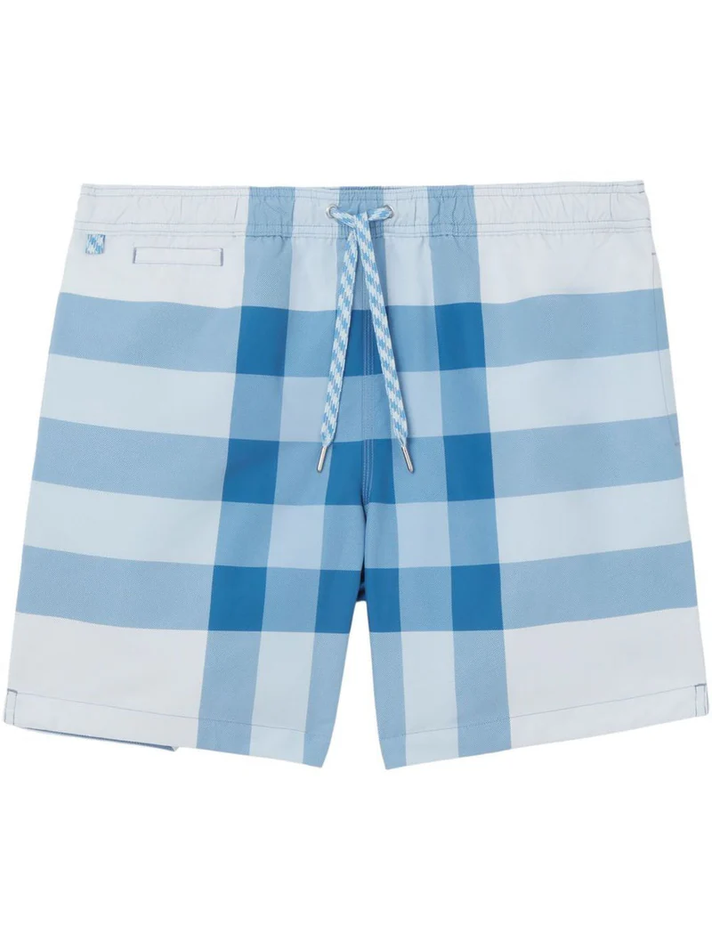 Burberry Martin Check Swim Shorts Light Blue