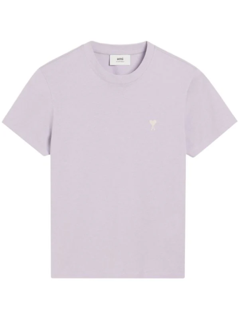 Ami Paris Logo T Shirt Lilac