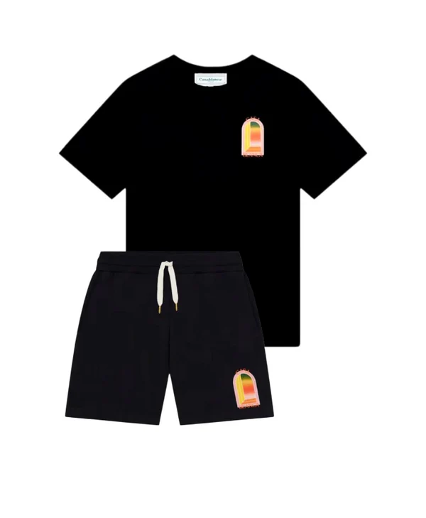 CASABLANCA BLACK GRADIENT SHORTS SET
